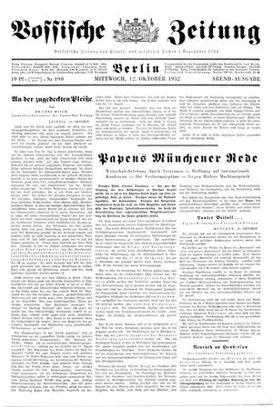Vossische Zeitung vom 12.10.1932