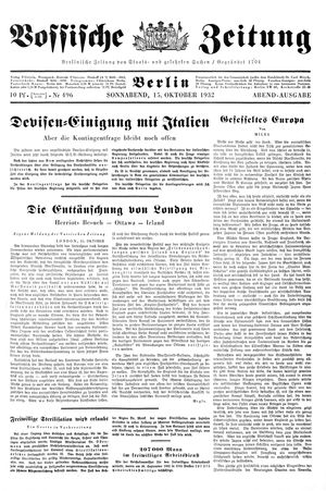 Vossische Zeitung on Oct 15, 1932