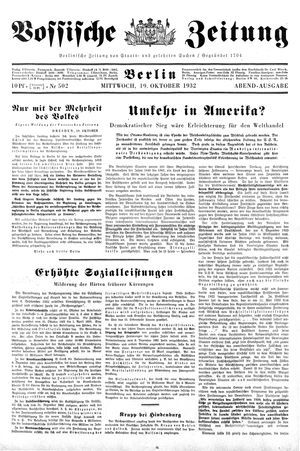 Vossische Zeitung vom 19.10.1932