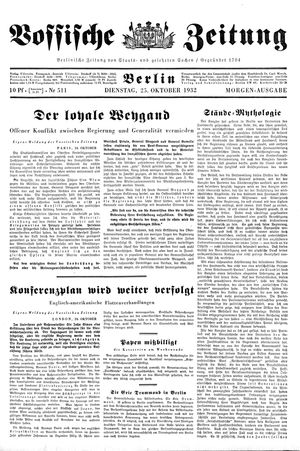 Vossische Zeitung vom 25.10.1932