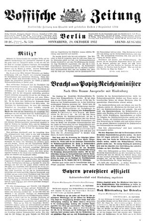 Vossische Zeitung vom 29.10.1932