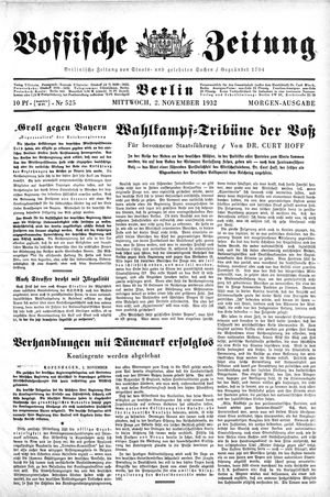 Vossische Zeitung vom 02.11.1932