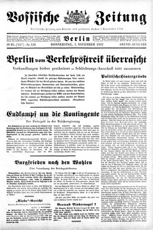 Vossische Zeitung vom 03.11.1932