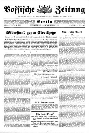 Vossische Zeitung vom 05.11.1932