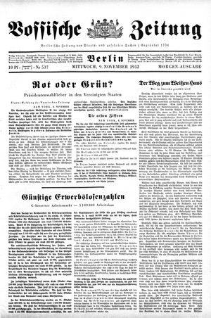 Vossische Zeitung vom 09.11.1932