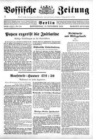 Vossische Zeitung on Nov 10, 1932