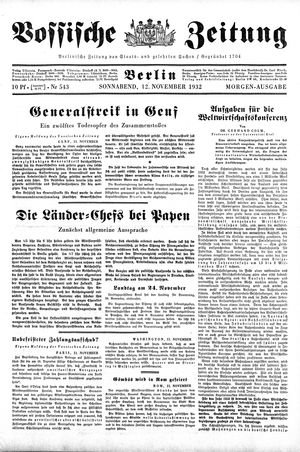 Vossische Zeitung vom 12.11.1932