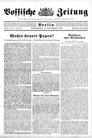 Vossische Zeitung on Nov 12, 1932
