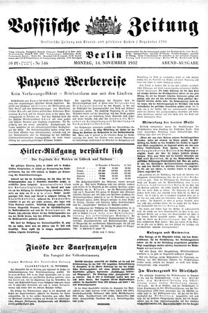 Vossische Zeitung vom 14.11.1932