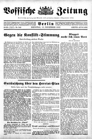 Vossische Zeitung on Nov 15, 1932