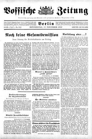 Vossische Zeitung vom 17.11.1932