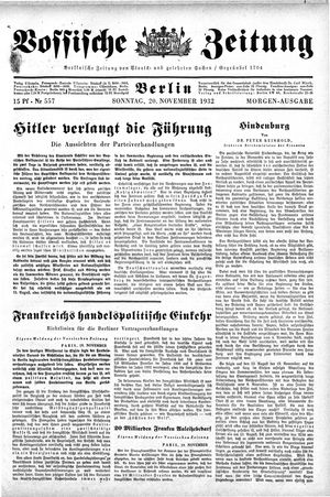Vossische Zeitung vom 20.11.1932