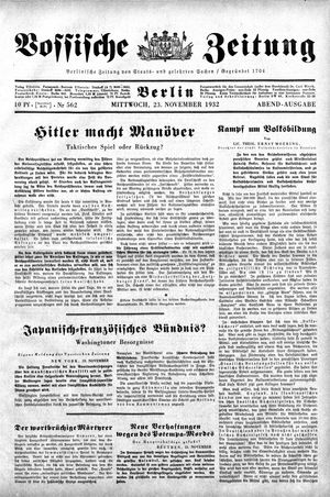Vossische Zeitung vom 23.11.1932