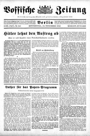 Vossische Zeitung on Nov 24, 1932