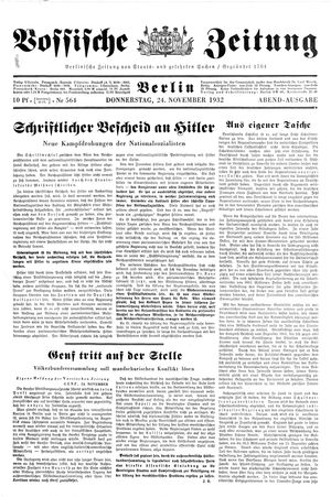 Vossische Zeitung vom 24.11.1932