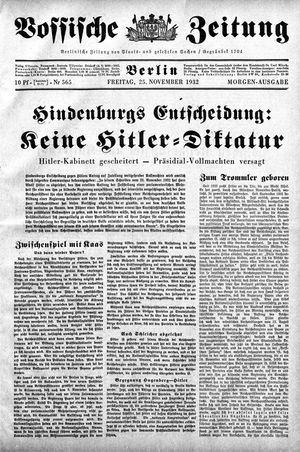 Vossische Zeitung on Nov 25, 1932