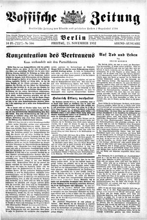 Vossische Zeitung on Nov 25, 1932