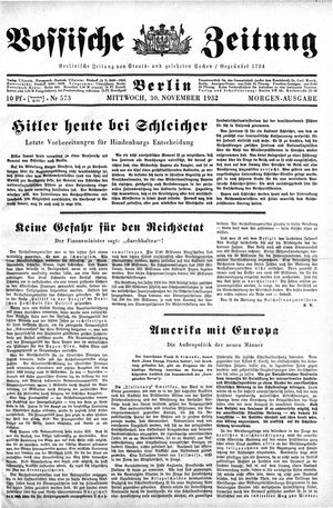 Vossische Zeitung vom 30.11.1932