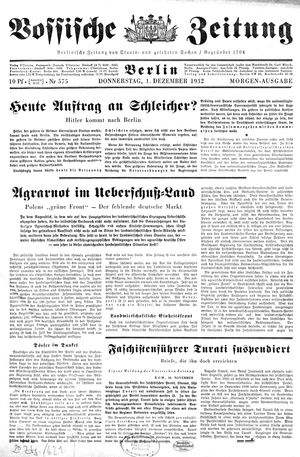 Vossische Zeitung vom 01.12.1932