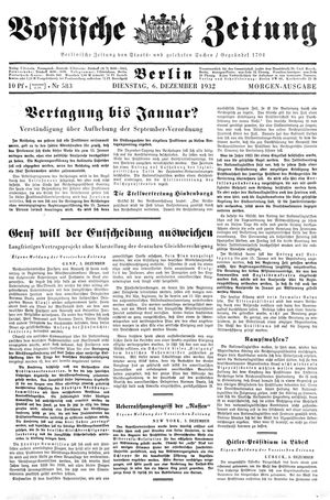 Vossische Zeitung vom 06.12.1932
