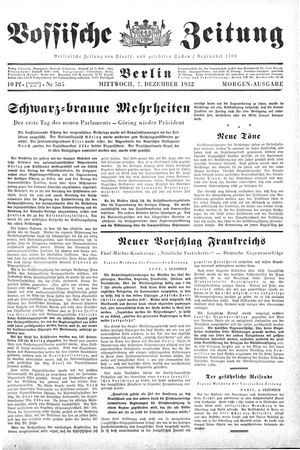 Vossische Zeitung vom 07.12.1932