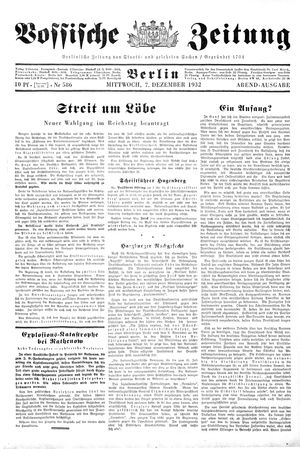 Vossische Zeitung vom 07.12.1932