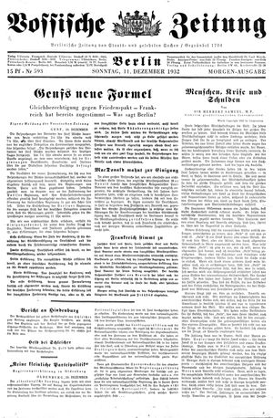 Vossische Zeitung vom 11.12.1932