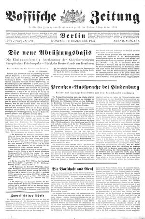 Vossische Zeitung vom 12.12.1932