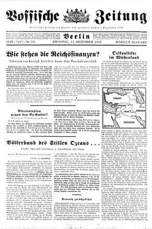 Vossische Zeitung on Dec 13, 1932