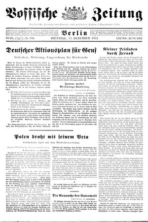 Vossische Zeitung vom 13.12.1932
