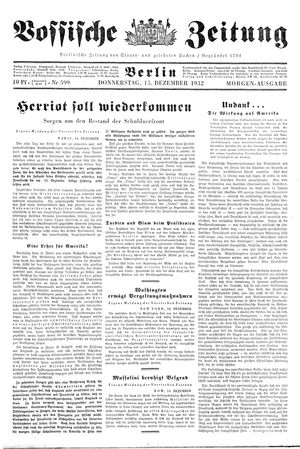 Vossische Zeitung vom 15.12.1932
