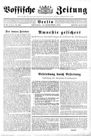 Vossische Zeitung on Dec 20, 1932