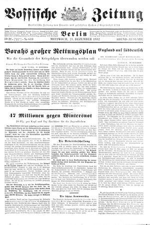 Vossische Zeitung vom 21.12.1932