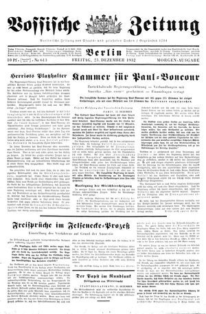 Vossische Zeitung vom 23.12.1932