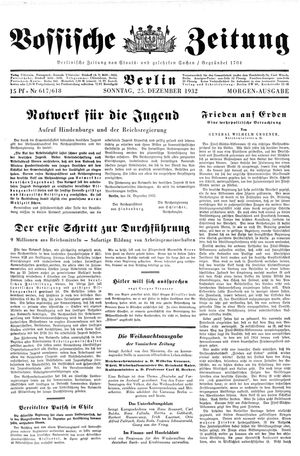 Vossische Zeitung vom 25.12.1932