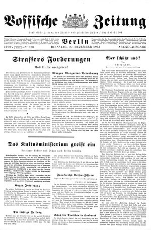 Vossische Zeitung vom 27.12.1932