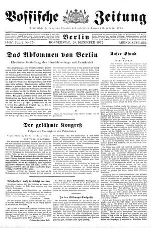 Vossische Zeitung vom 29.12.1932