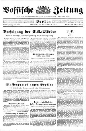 Vossische Zeitung vom 30.12.1932