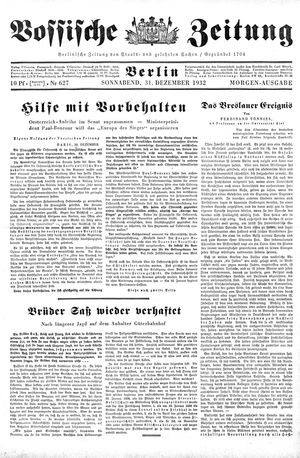 Vossische Zeitung vom 31.12.1932