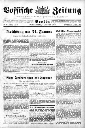 Vossische Zeitung vom 05.01.1933