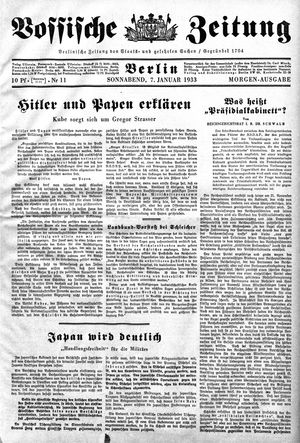Vossische Zeitung on Jan 7, 1933