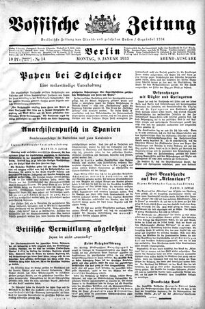 Vossische Zeitung on Jan 9, 1933