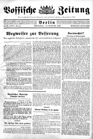 Vossische Zeitung on Jan 10, 1933