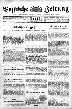 Vossische Zeitung vom 13.01.1933