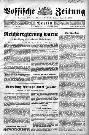 Vossische Zeitung on Jan 14, 1933