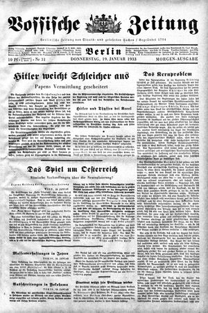 Vossische Zeitung vom 19.01.1933