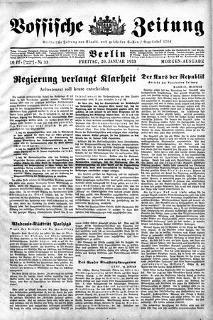 Vossische Zeitung vom 20.01.1933