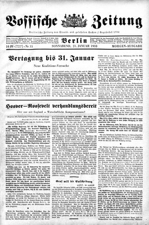 Vossische Zeitung on Jan 21, 1933