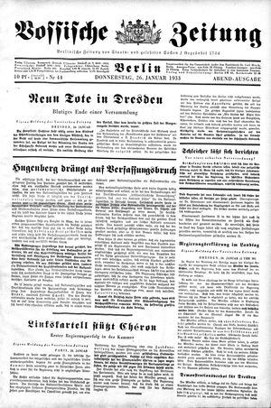 Vossische Zeitung vom 26.01.1933