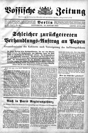 Vossische Zeitung on Jan 28, 1933
